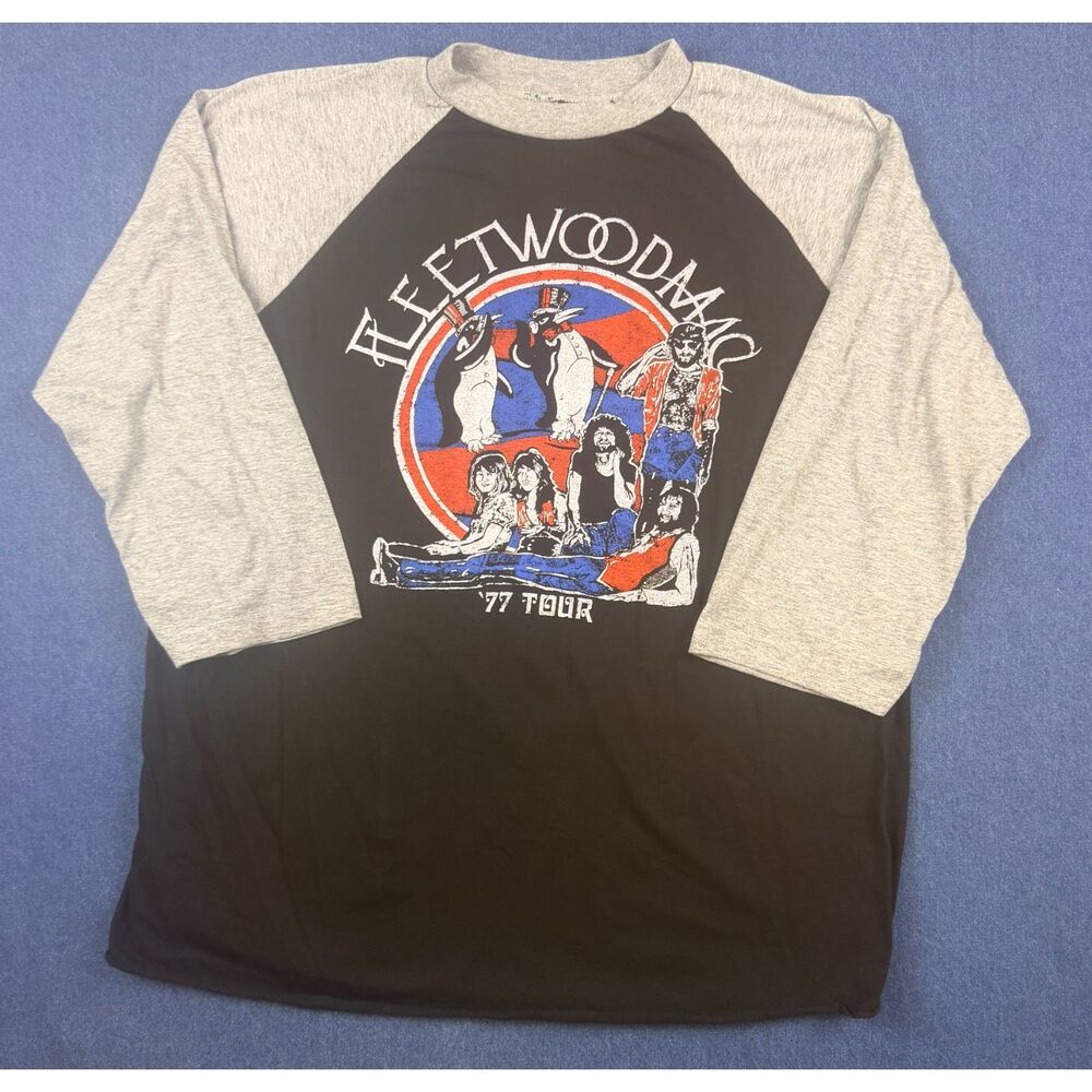 intage Fleetwood Mac 1977 Tour Shirt Screen Stars USA Raglan XL Double Sided